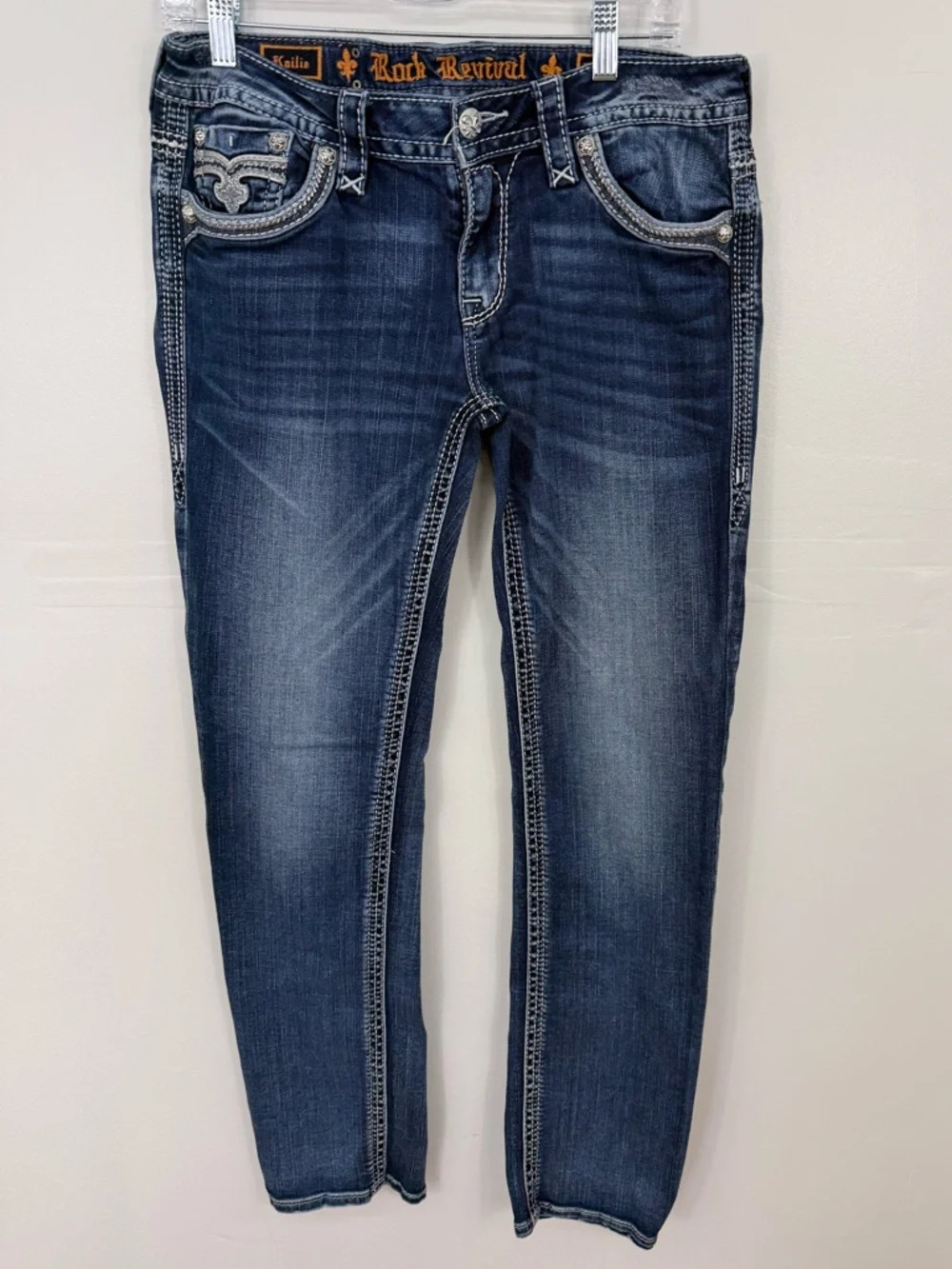 Rock Revival Kailie Straight Leg Dark Wash Jeans I23